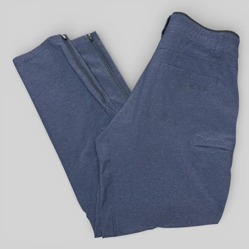 KUHL Men's Weekender Stretch Ripstop Zip Ankle Hiking Pants Navy 32X32